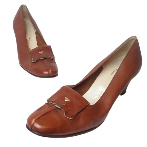 Salvatore Ferragamo Shoes - Salvatore Ferragamo Kilted Block Heels 8AAA